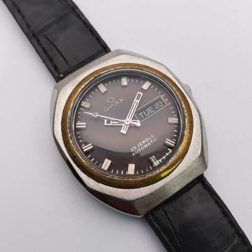 Omax automatic watch crystal 25 online jewels